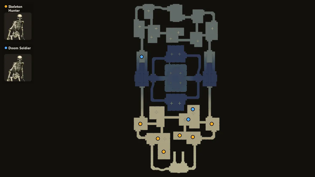 Карта: где стоят Skeleton Hunter, Doom Soldier