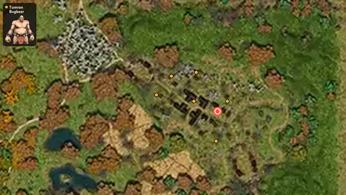 Map: where Tumran Bugbear spawn