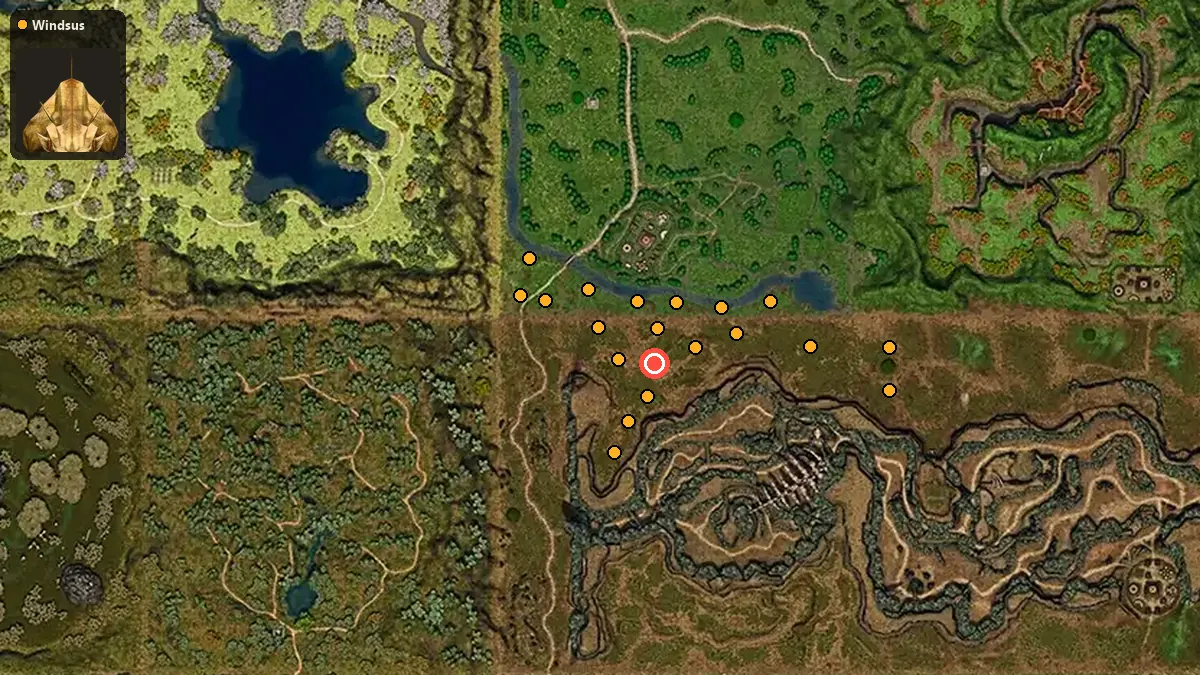 Map: where Windsus spawn