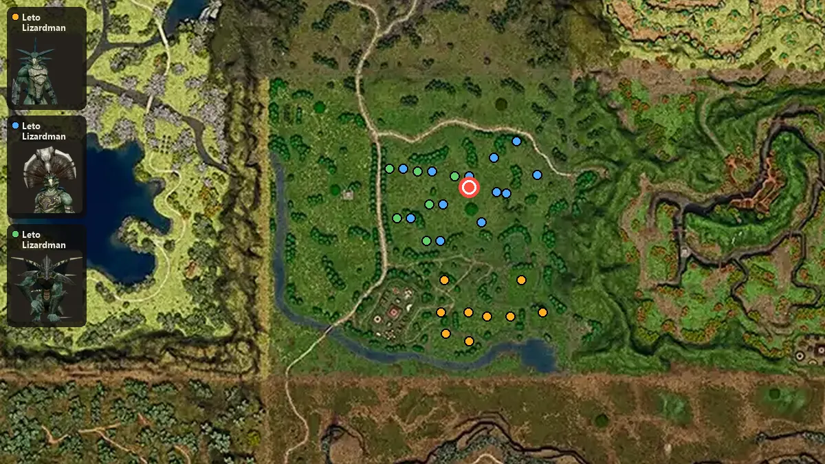 Map: where Leto Lizardman, Leto Lizardman Shaman, Leto Lizardman Overlord spawn