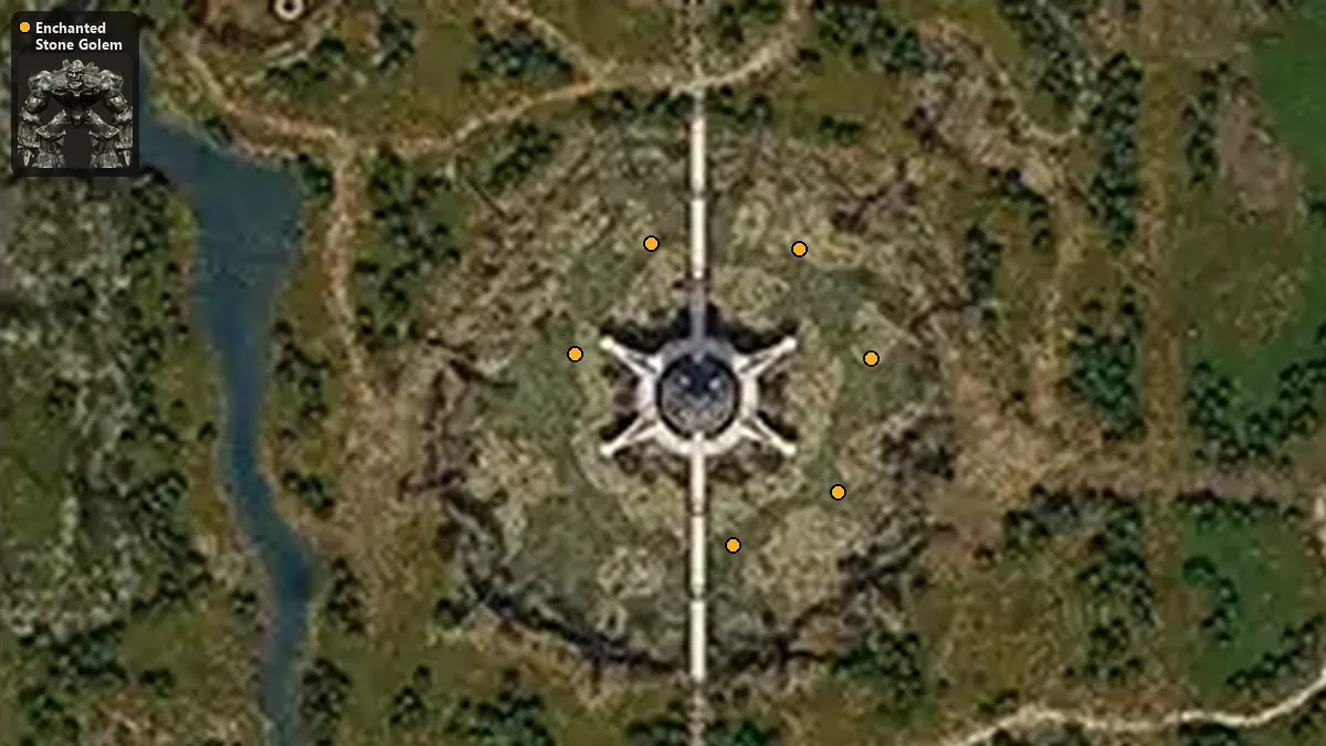 Карта: где стоят Enchanted Stone Golem