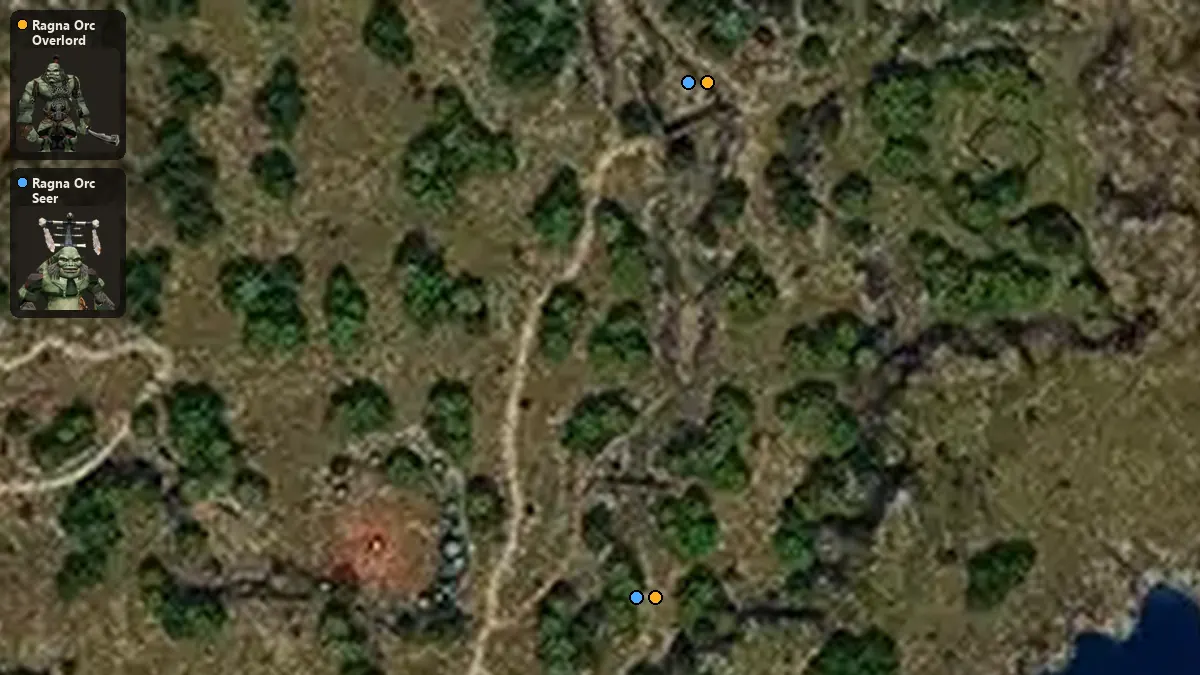 Map: where Ragna Orc Overlord, Ragna Orc Seer spawn