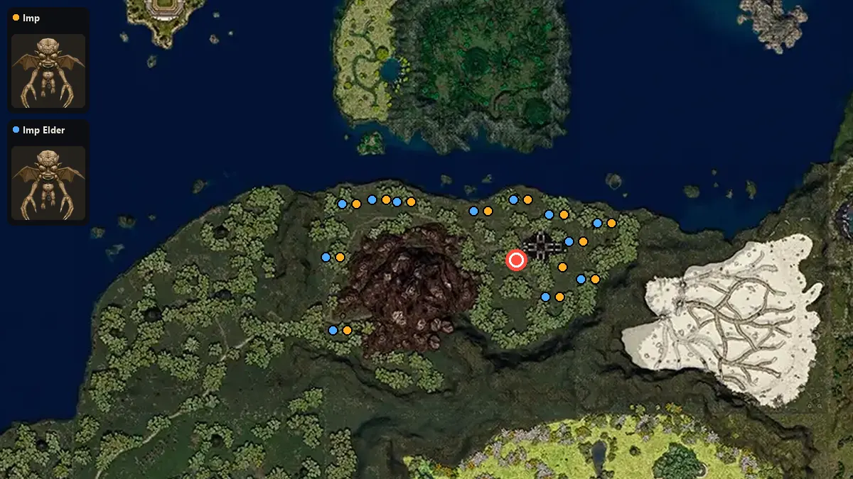 Map: where Imp, Imp Elder spawn