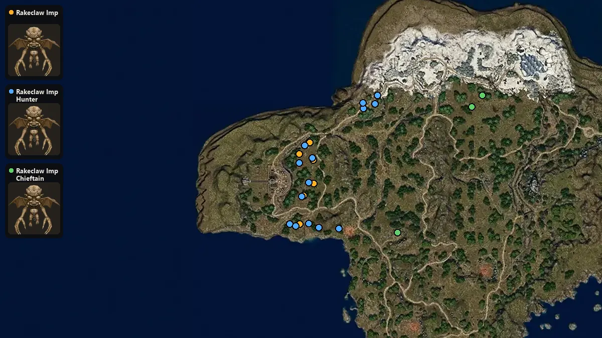 Карта: где стоят Rakeclaw Imp, Rakeclaw Imp Hunter, Rakeclaw Imp Chieftain