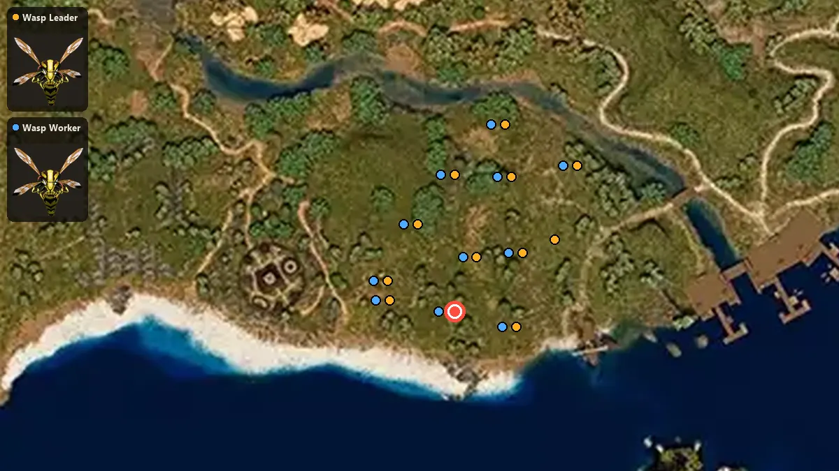 Map: where Wasp Leader, Wasp Worker spawn