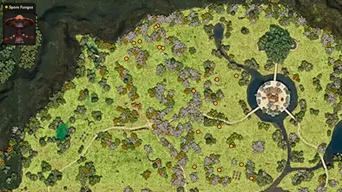 Map: where Spore Fungus spawn