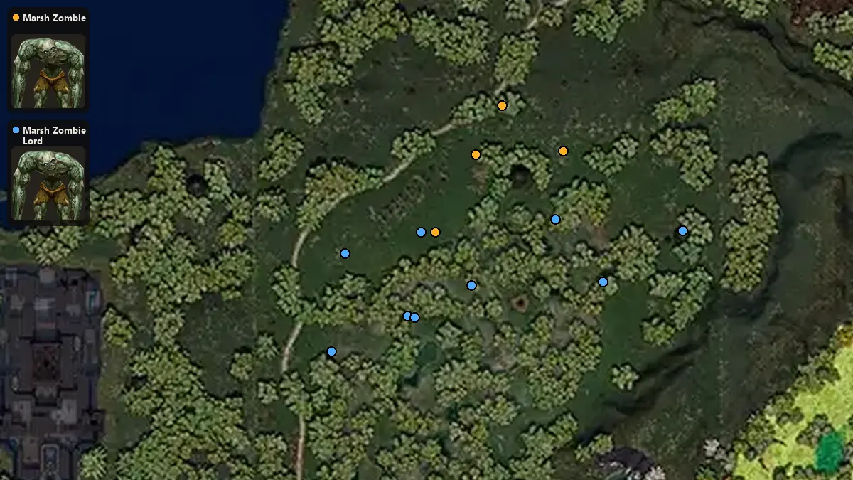 Map: where Marsh Zombie, Marsh Zombie Lord spawn