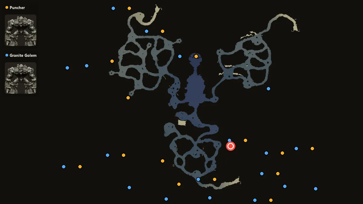 Map: where Puncher, Granite Golem spawn