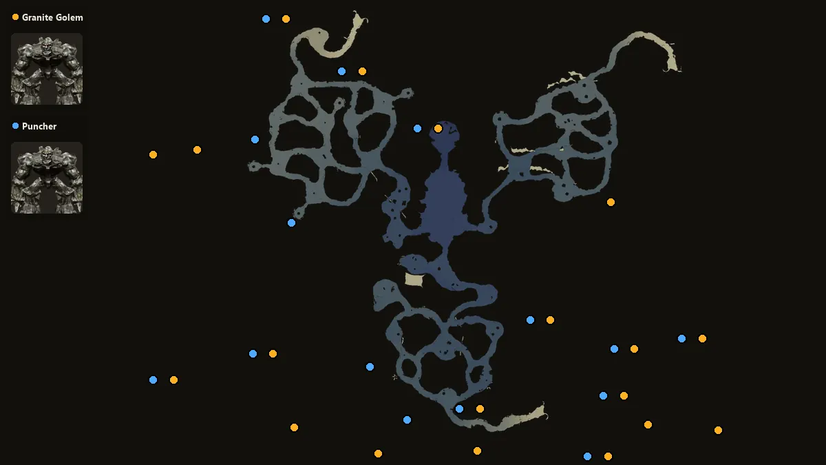 Map: where Granite Golem, Puncher spawn