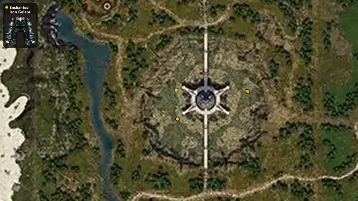 Карта: где стоят Enchanted Iron Golem