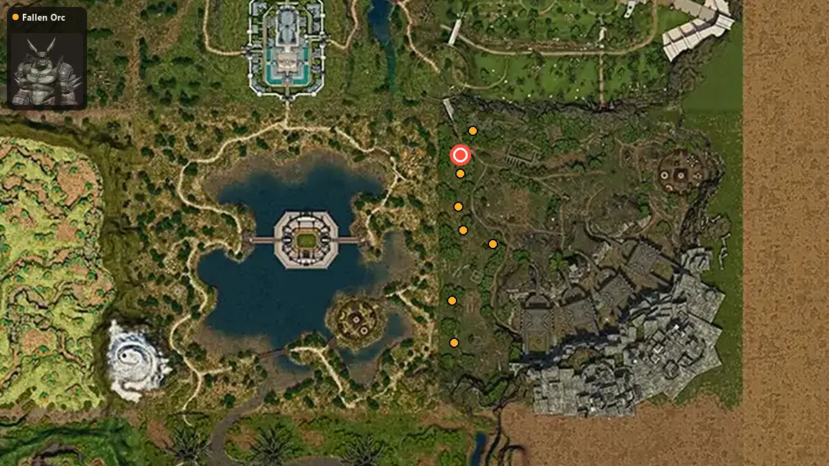 Map: where Fallen Orc spawn