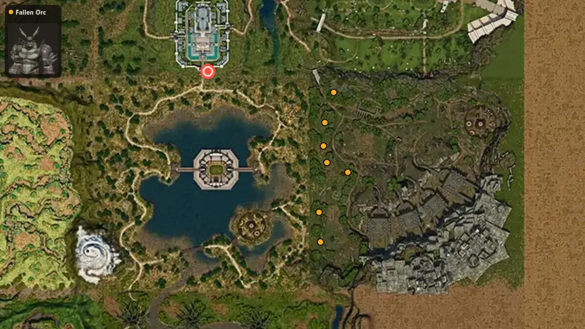 Map: where Fallen Orc spawn