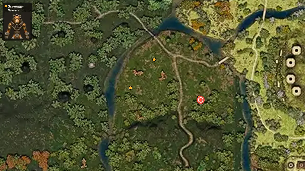 Map: where Scavenger Wererat spawn