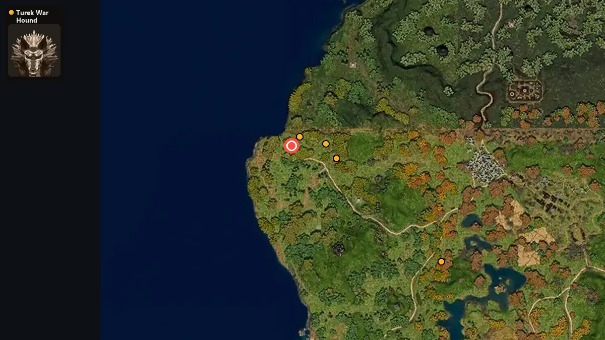 Map: where Turek War Hound spawn