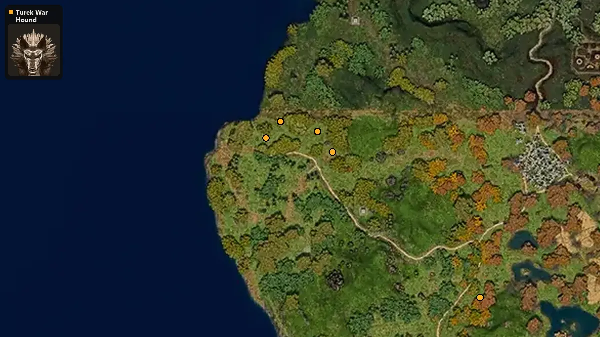 Map: where Turek War Hound spawn