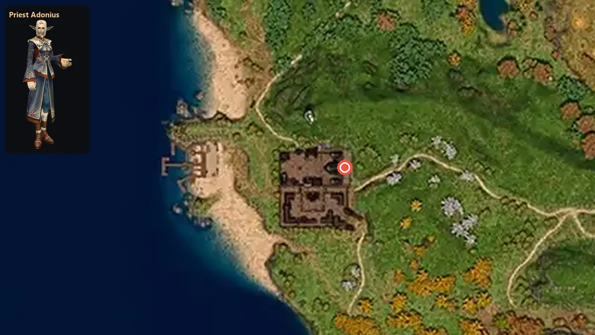Map: where Priest Adonius stands