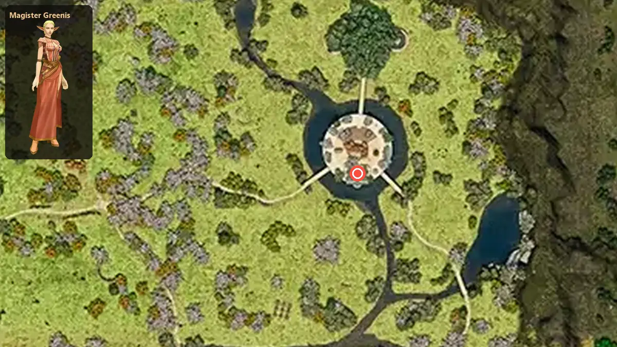 Map: where Magister Greenis stands