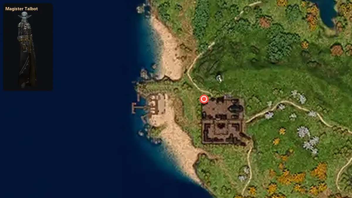 Map: where Magister Talbot stands