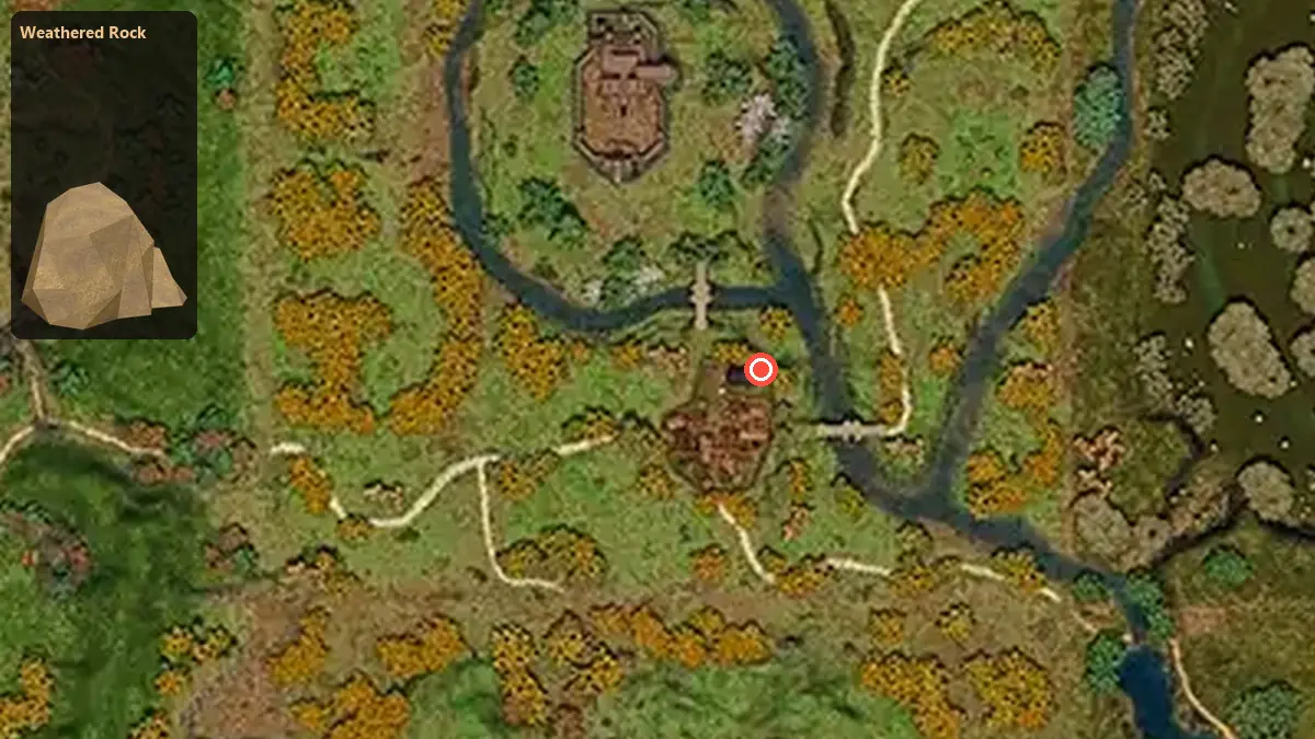 Map: where Weathered Rock stands