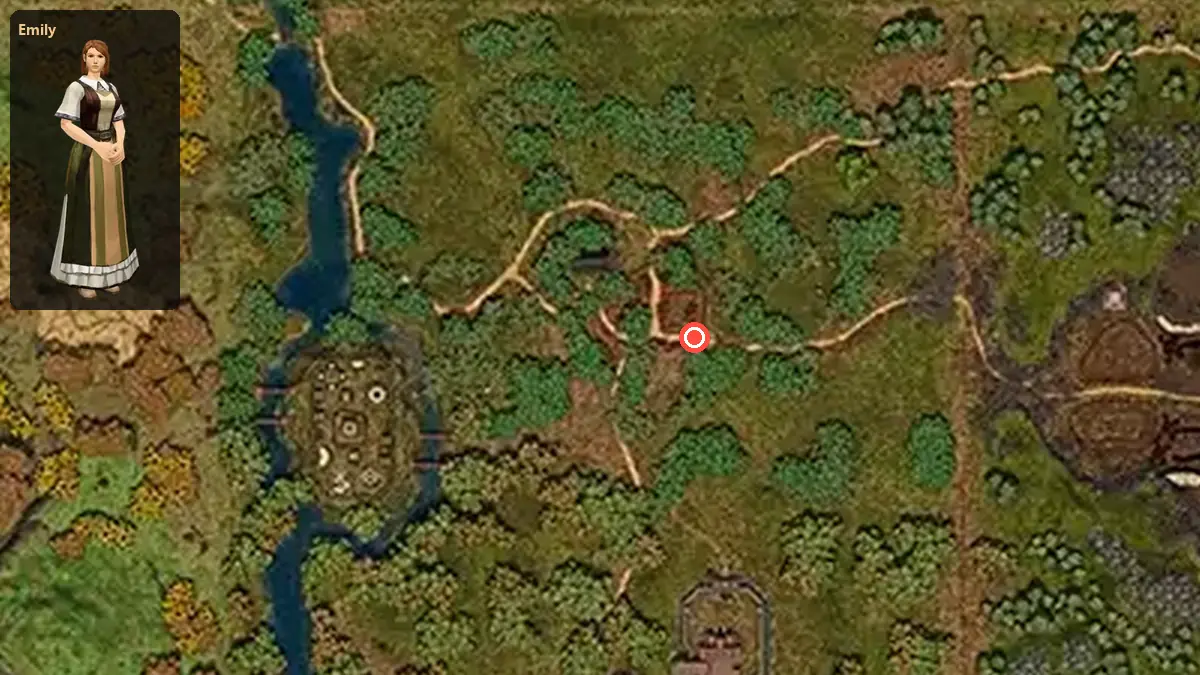Map: where Emily stands