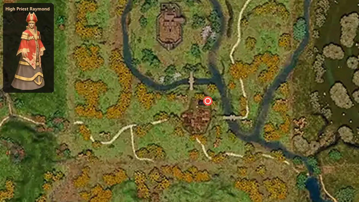 Map: where High Priest Raymond stands