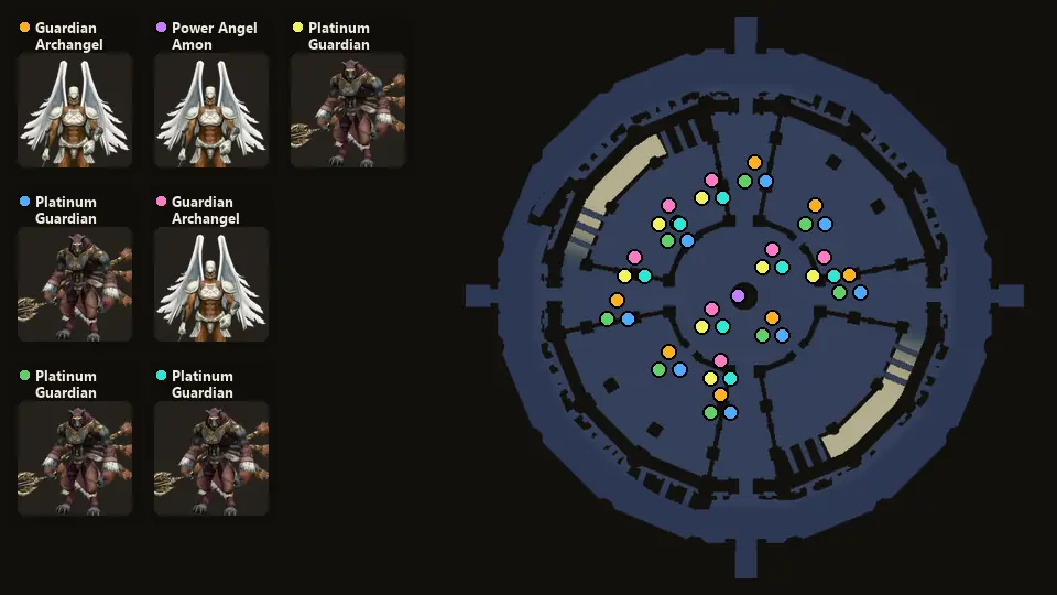 Map: where Guardian Archangel, Platinum Guardian Chief, Platinum Guardian Shaman, Power Angel Amon, Guardian Archangel, Platinum Guardian Chief, Platinum Guardian Shaman spawn