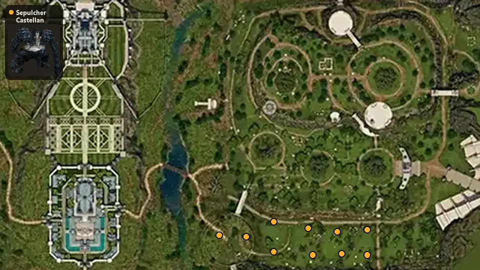 Map: where Sepulcher Castellan spawn