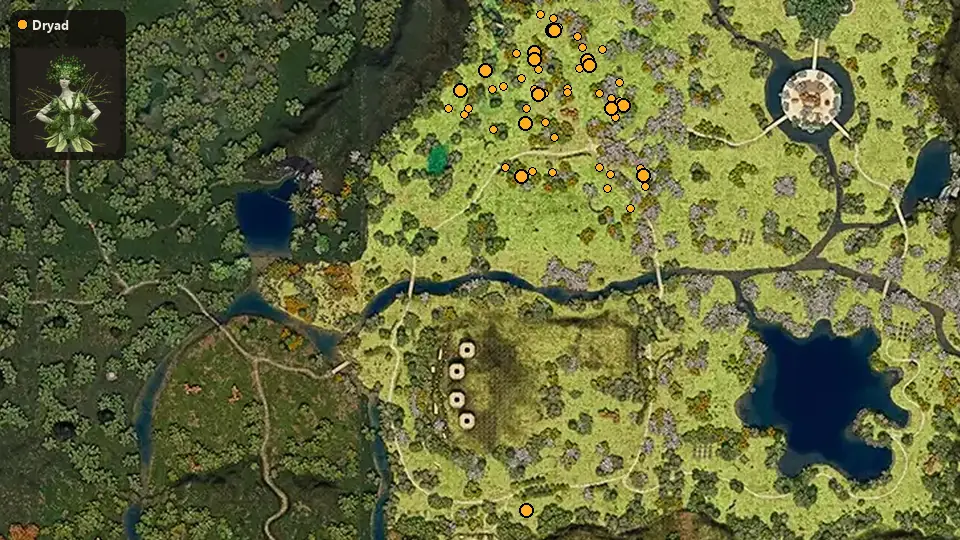 Map: where Dryad spawn