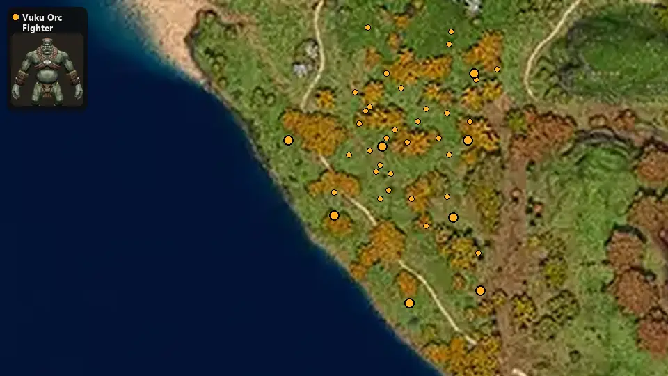 Map: where Vuku Orc Fighter spawn