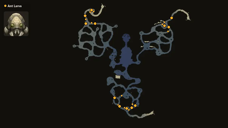 Map: where Ant Larva spawn