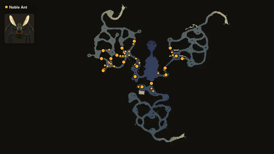 Map: where Noble Ant spawn