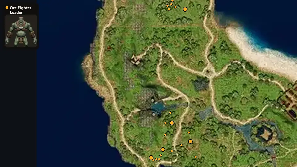 Map: where Orc Fighter Leader spawn