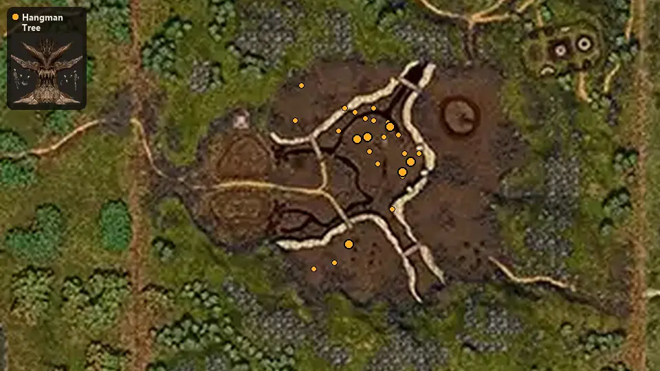 Map: where Hangman Tree spawn