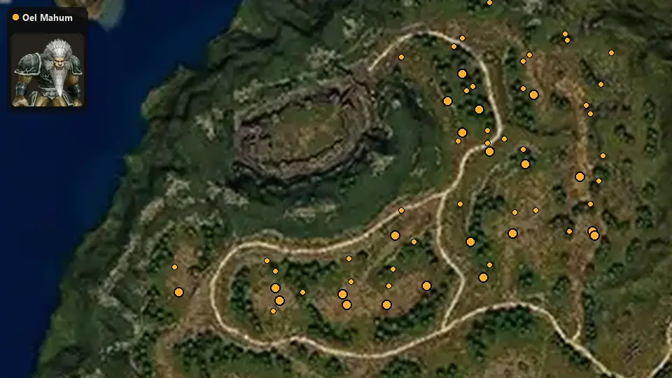 Map: where Oel Mahum spawn