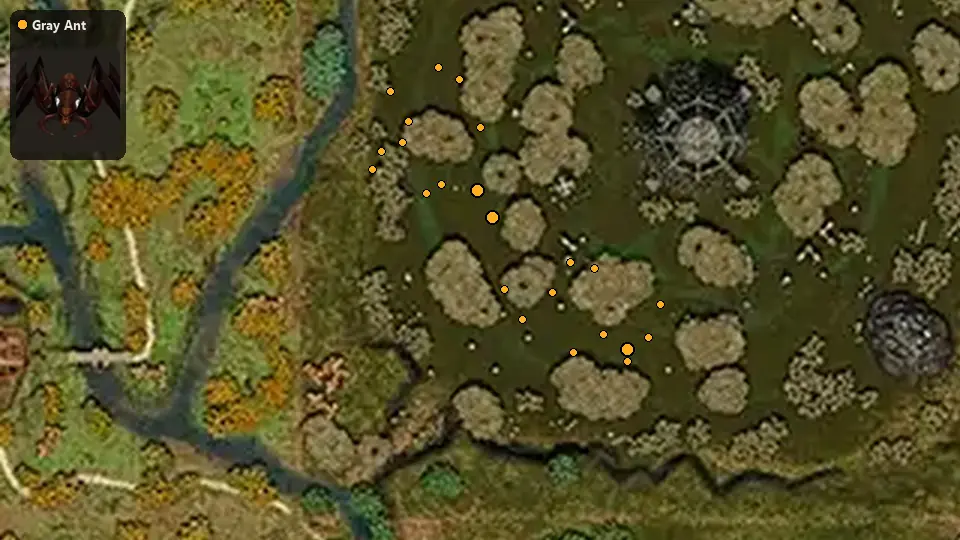 Map: where Gray Ant spawn