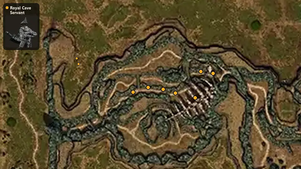 Map: where Royal Cave Servant spawn