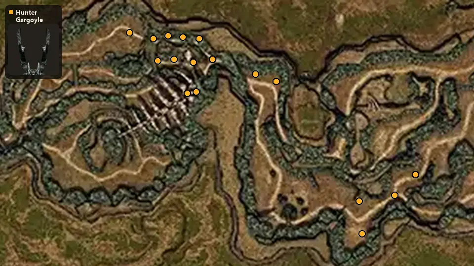 Map: where Hunter Gargoyle spawn