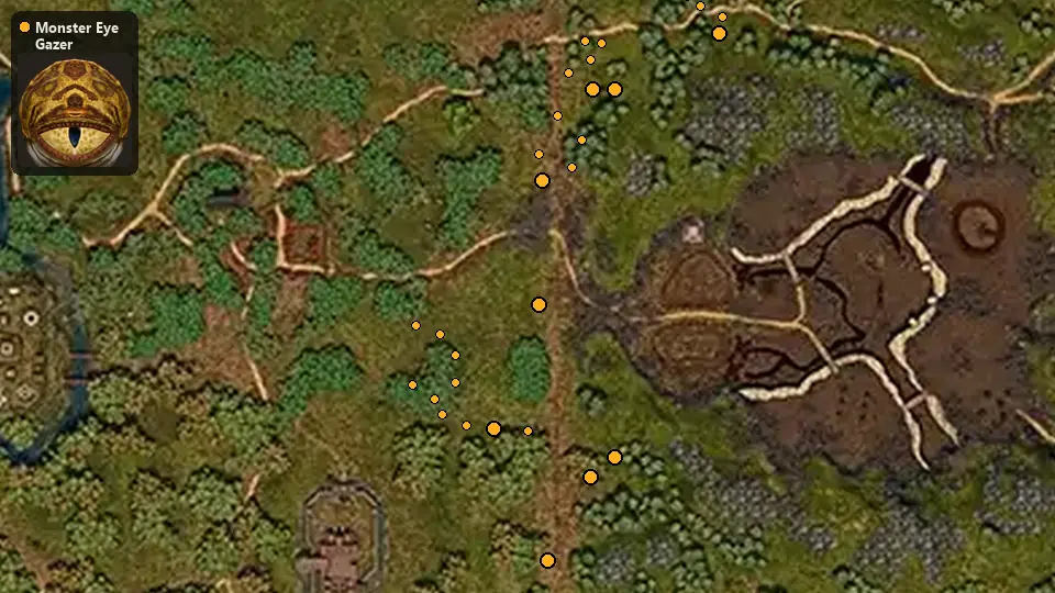 Map: where Monster Eye Gazer spawn