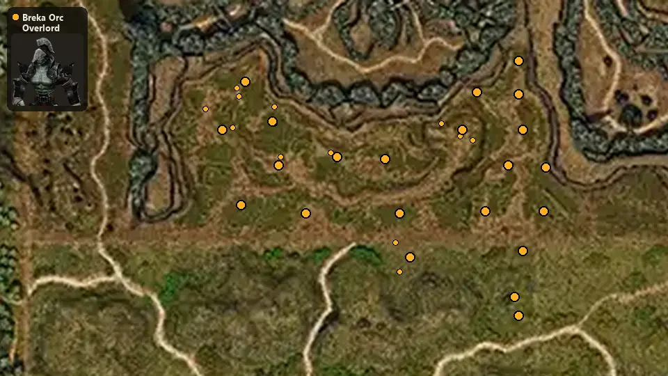 Map: where Breka Orc Overlord spawn