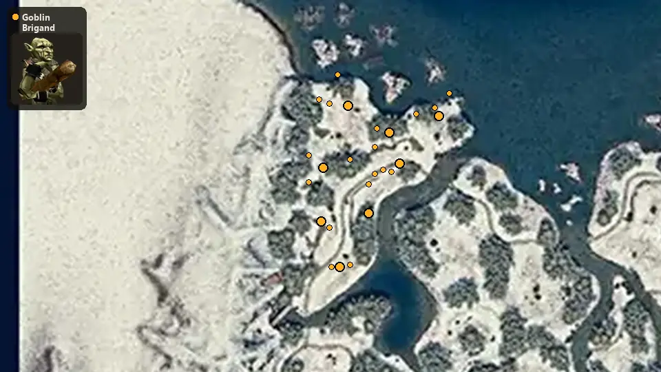 Map: where Goblin Brigand Lieutenant spawn