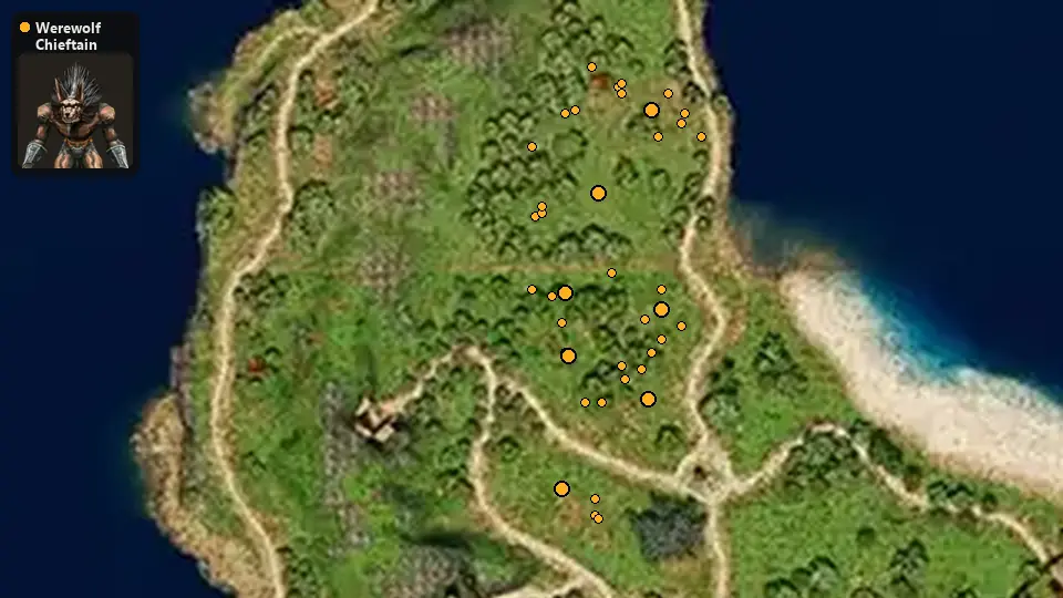 Map: where Werewolf Chieftain spawn
