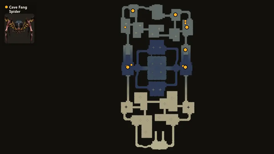 Map: where Cave Fang Spider spawn