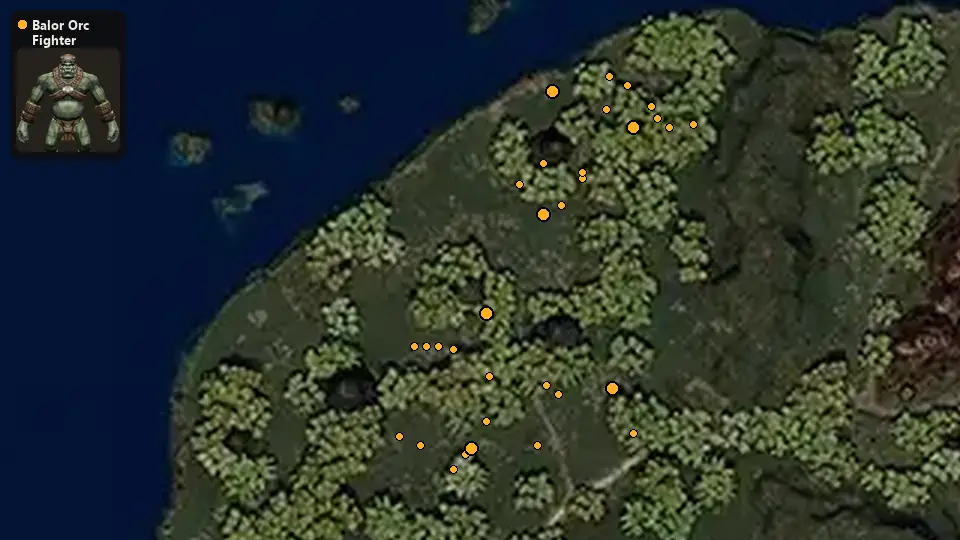 Map: where Balor Orc Fighter spawn