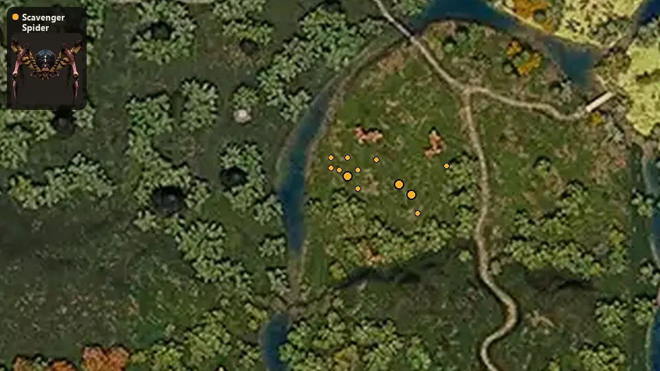 Map: where Scavenger Spider spawn
