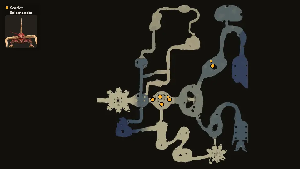 Map: where Scarlet Salamander spawn