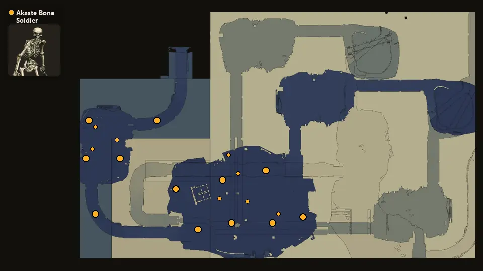 Map: where Akaste Bone Soldier spawn