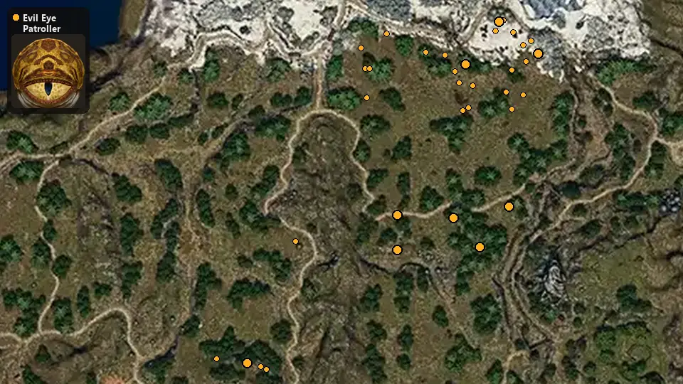 Map: where Evil Eye Patroller spawn