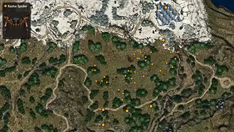 Map: where Kasha Spider spawn