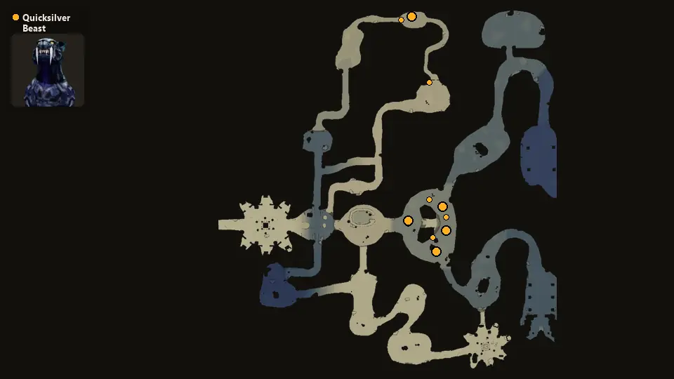 Map: where Quicksilver Beast spawn