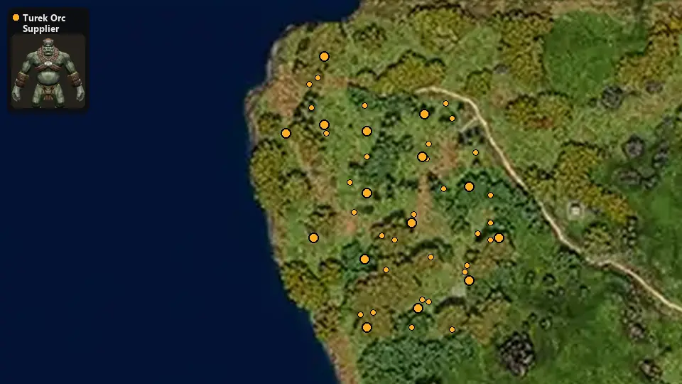 Map: where Turek Orc Supplier spawn